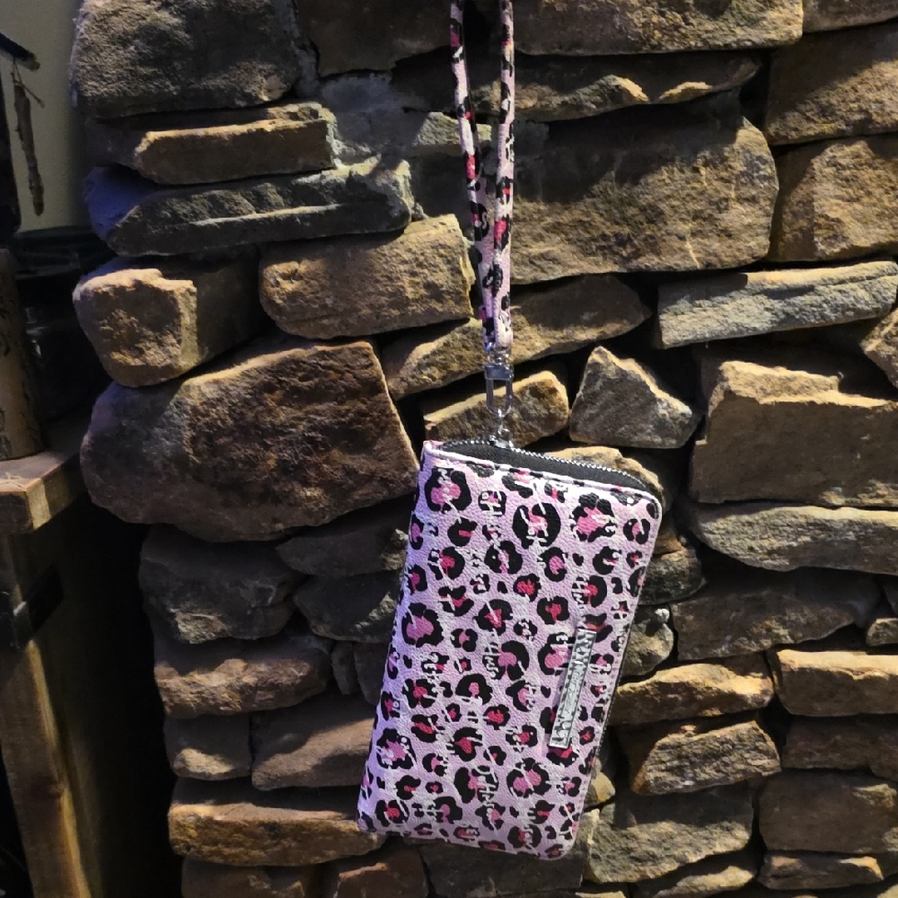 Betsey Johnson Leopard Print Wallet with Wrist Strap